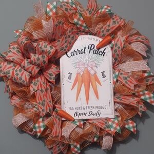 Festive Orange Carrot Patch Wreath